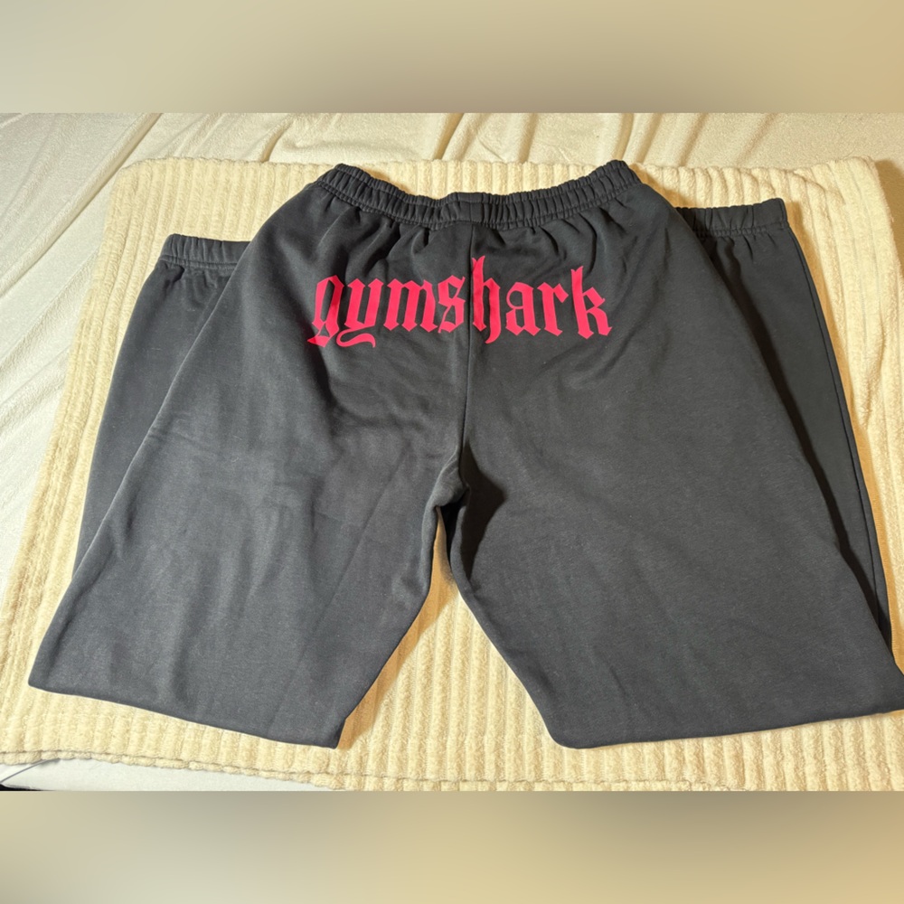 Gymshark Charcoal Shorts with Pink Logo